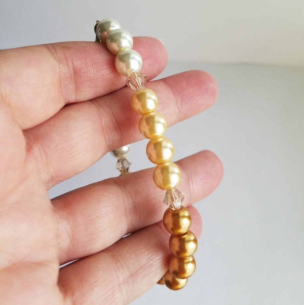 Swarovski Elements Metallic Bronze Faux Pearl Bracelet Handmade NWT - Picture 14 of 17